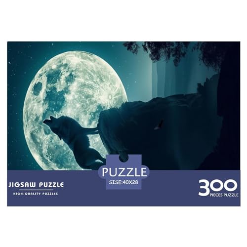 Puzzles für Erwachsene, 300 Teile, Wolf heulende Puzzles für Erwachsene, Holzbrettpuzzles, lustiges Geschenk, 300 Teile (40 x 28 cm) von LBLmoney