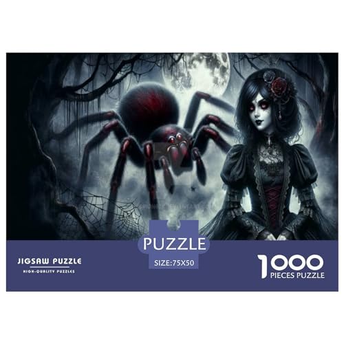 Spider Queen Puzzlespiel für Kinder und Erwachsene, 1000-teiliges Puzzle, kreatives Holzpuzzle, Dekomprimierungsspiel, 1000 Stück (75 x 50 cm) von LBLmoney