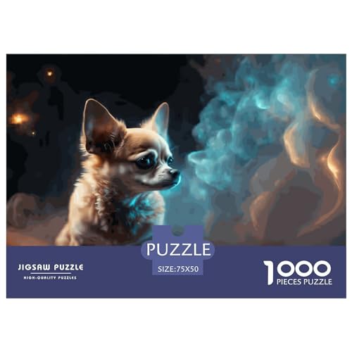 Spirit Animal Chihuahua-Puzzle, 1000 Teile, für Erwachsene, Puzzle für Erwachsene, 1000 Teile, Lernspiele, 1000 Teile (75 x 50 cm) von LBLmoney