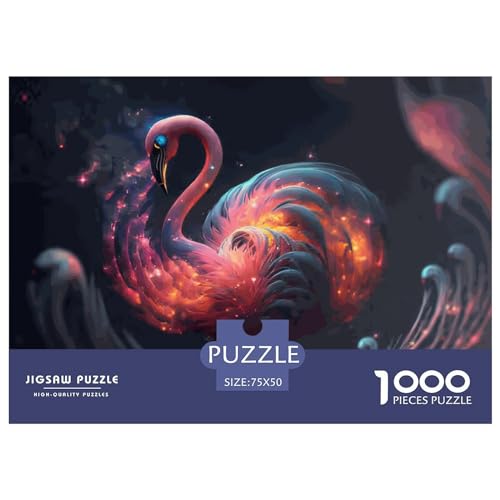 Tier-Flamingo-Puzzle mit 1000 Teilen für Erwachsene – Puzzles für Teenager – Geschenke – Holzpuzzles – Entspannungspuzzlespiele – Denksport-Puzzle 1000 Teile (75 x 50 cm) von LBLmoney