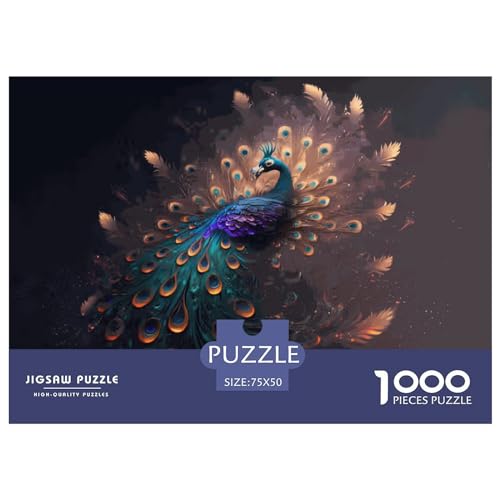 Tier-Pfau-Puzzle, 1000 Teile, für Erwachsene, Puzzle für Erwachsene, 1000 Teile, Lernspiele, 1000 Teile (75 x 50 cm) von LBLmoney