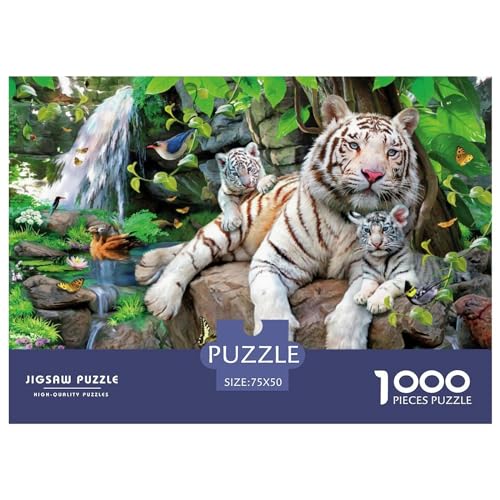 Tier-Tiger-Holzpuzzle für Erwachsene, 1000-teiliges Puzzle, rechteckiges Puzzle, Geschenke für Erwachsene und Kinder, Heimdekoration und Familienspiel, 1000 Teile (75 x 50 cm) von LBLmoney