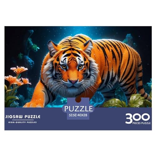 Tier-Tiger-Puzzle, 300 Teile, für Erwachsene, Puzzles, Teenager, Geschenke, Holzpuzzles, Entspannungspuzzlespiele, Denksport-Puzzle, 300 Teile (40 x 28 cm) von LBLmoney
