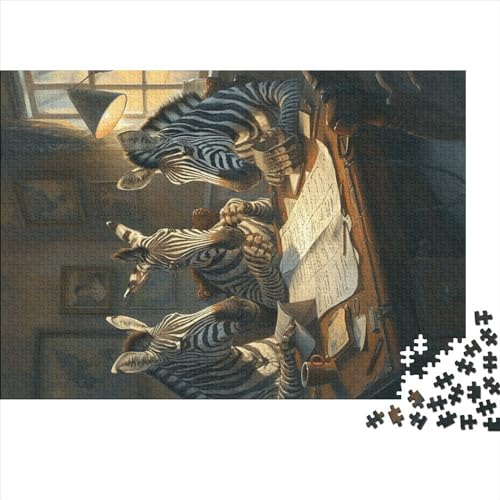 Tier-Zebra-Holzpuzzle für Erwachsene, 500-teiliges Puzzle, rechteckiges Puzzle, Geschenke für Erwachsene und Kinder, Heimdekoration und Familienspiel, 500 Teile (52 x 38 cm) von LBLmoney