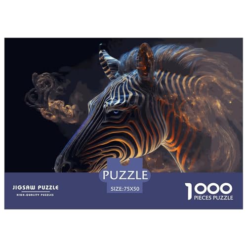Tier-Zebra-Puzzle für Erwachsene, 1000, klassisches Puzzle, entspannendes Holzpuzzlespiel, Denksportaufgabe, 1000 Teile (75 x 50 cm) von LBLmoney