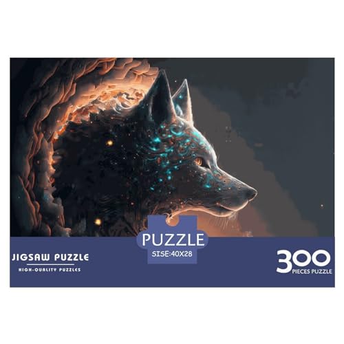 Tierwolf 300-teiliges Puzzle für Erwachsene – Puzzles für Teenager – Geschenke – Holzpuzzles – Entspannungspuzzlespiele – Denksport-Puzzle 300 Teile (40 x 28 cm) von LBLmoney
