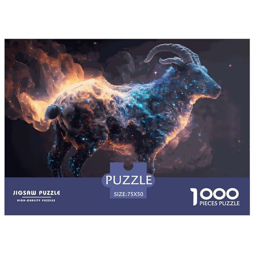 Tierziege-Puzzle für Erwachsene, 1000 Teile, klassisches Puzzle, Holzpuzzle, Wandkunst, einzigartiges Spielzeug, Geschenk, 1000 Teile (75 x 50 cm) von LBLmoney