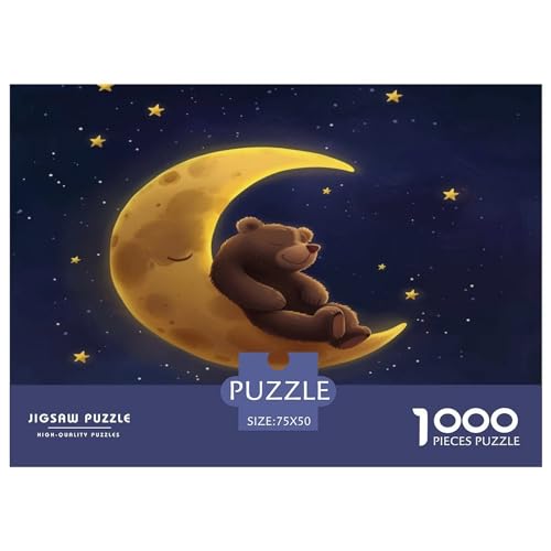 Unmögliche Puzzles für Erwachsene, Kunstbär schlafend, 1000 Teile, Holzpuzzle, Geschenke für Kinder und Erwachsene, 1000 Teile (75 x 50 cm) von LBLmoney