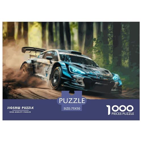 Waldrallye-Autorennen-Puzzle, 1000 Teile, für Erwachsene, Puzzle für Erwachsene, 1000 Teile, Lernspiele, 1000 Teile (75 x 50 cm) von LBLmoney