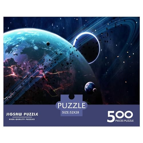 Weltraumplaneten-Puzzles für Erwachsene, 500-teiliges Puzzle für Erwachsene, Holzpuzzle, lustiges Dekomprimierungsspiel, 500 Teile (52 x 38 cm) von LBLmoney