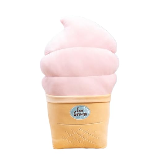 LCEDHZOC Eiscreme Kuscheltier, 50CM Süßes Plüschtier Molliges Eiscreme Plüsch Kissen Geschenk for Kinder Jungen Und Mädchen(Pink) von LCEDHZOC