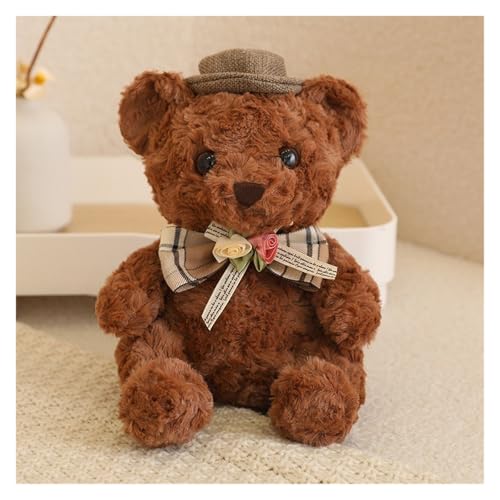 LCEDHZOC Entzückender Teddybär Kuscheltiere, 20CM Süße Plüsch Molliger Teddybär Plüschtier Geschenk for Kinder Jungen Mädchen Heimdekoration(Brown) von LCEDHZOC