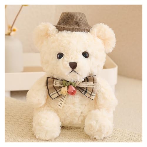 LCEDHZOC Entzückender Teddybär Kuscheltiere, 20CM Süße Plüsch Molliger Teddybär Plüschtier Geschenk for Kinder Jungen Mädchen Heimdekoration(White) von LCEDHZOC