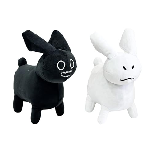 LCEDHZOC Forsaken Gubby Kuscheltierc, Süßes Plüsch Weiches Plüsch Kissen Geschenk for Kinder Video Spiel Fans Heimdekoration(Black White) von LCEDHZOC