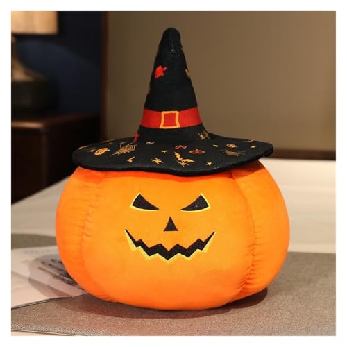 LCEDHZOC Halloween Kürbis Plüsch Kissen, Kreatives Stofftier Weiches Halloween Kürbis Plüschtier Geschenk for Kinder Heimdekoration(Black,20CM/7.8IN) von LCEDHZOC