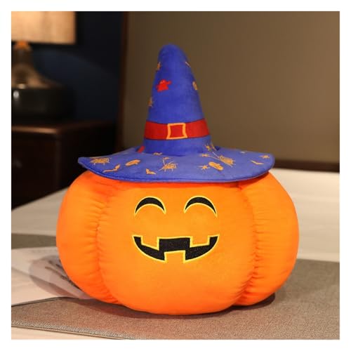 LCEDHZOC Halloween Kürbis Plüsch Kissen, Kreatives Stofftier Weiches Halloween Kürbis Plüschtier Geschenk for Kinder Heimdekoration(Blue,35CM/13.7IN) von LCEDHZOC