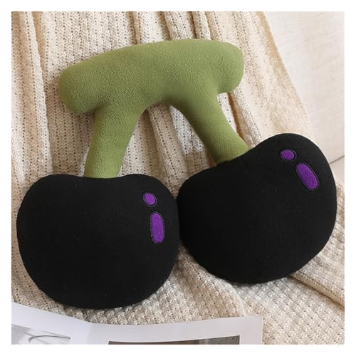 LCEDHZOC Kirsch Stofftier, Süßes Plüsch Molliges Obst Kirsch Plüsch Kissen Geschenk for Kinder Jungen Mädchen Heimdekoration(Black) von LCEDHZOC