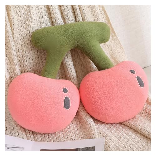 LCEDHZOC Kirsch Stofftier, Süßes Plüsch Molliges Obst Kirsch Plüsch Kissen Geschenk for Kinder Jungen Mädchen Heimdekoration(Pink) von LCEDHZOC