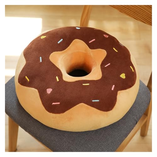 LCEDHZOC Kreativer Donut Kuscheltiere, Süße Plüsch Weiches Donut Plüsch Kissen Geschenk for Kinder Jungen Mädchen Heimdekoration(Brown-Yellow,58CM/22.8IN) von LCEDHZOC