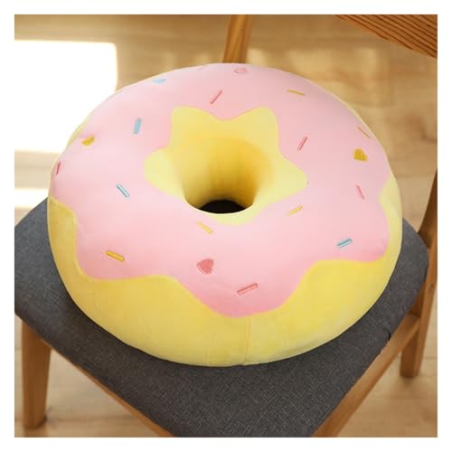 LCEDHZOC Kreativer Donut Kuscheltiere, Süße Plüsch Weiches Donut Plüsch Kissen Geschenk for Kinder Jungen Mädchen Heimdekoration(Pink-Yellow,58CM/22.8IN) von LCEDHZOC