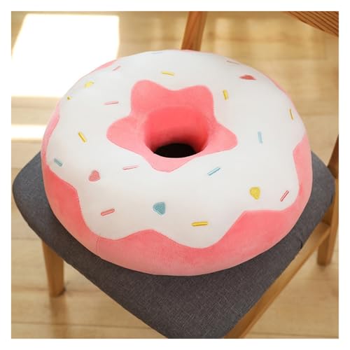 LCEDHZOC Kreativer Donut Kuscheltiere, Süße Plüsch Weiches Donut Plüsch Kissen Geschenk for Kinder Jungen Mädchen Heimdekoration(White-Pink,58CM/22.8IN) von LCEDHZOC