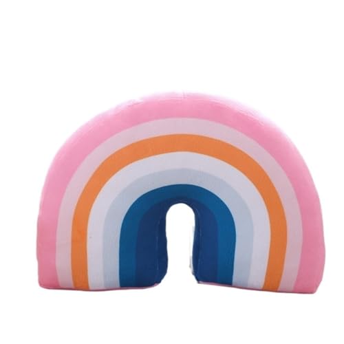 LCEDHZOC Lucky Rainbow Kuscheltiere, Süße Plüsch Weiches Regenbogen Plüsch Nackenkissen Geschenk for Kinder Jungen Mädchen Heimdekoration(Pink) von LCEDHZOC