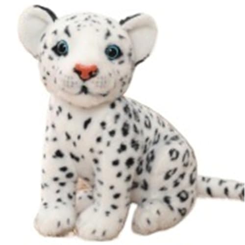 LCEDHZOC Niedliche Leoparden Kuscheltiere, Schöne Stofftiere Weiches Leoparden Plüschtier Kissen Geschenk for Kinder Jungen Mädchen Heimdekoration(White,32CM/12.5IN) von LCEDHZOC