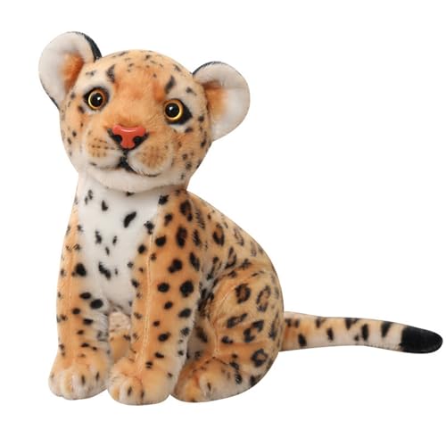 LCEDHZOC Niedliche Leoparden Kuscheltiere, Schöne Stofftiere Weiches Leoparden Plüschtier Kissen Geschenk for Kinder Jungen Mädchen Heimdekoration(Yellow,32CM/12.5IN) von LCEDHZOC