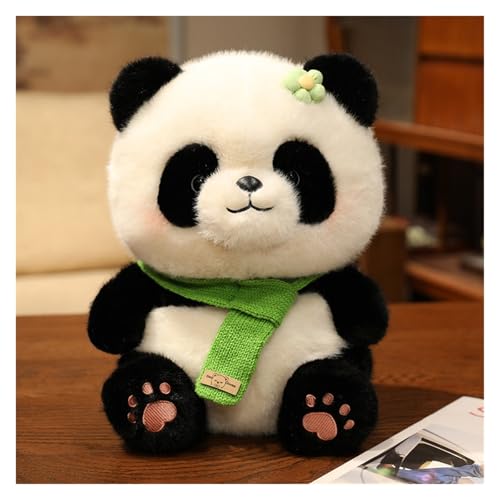 LCEDHZOC Niedlicher Panda Kuscheltier, Süßes Plüsch Weiches Panda Plüsch Kissen Geschenk for Kinder Jungen Und Mädchen Heimdekoration(Green,35CM/13.7IN) von LCEDHZOC