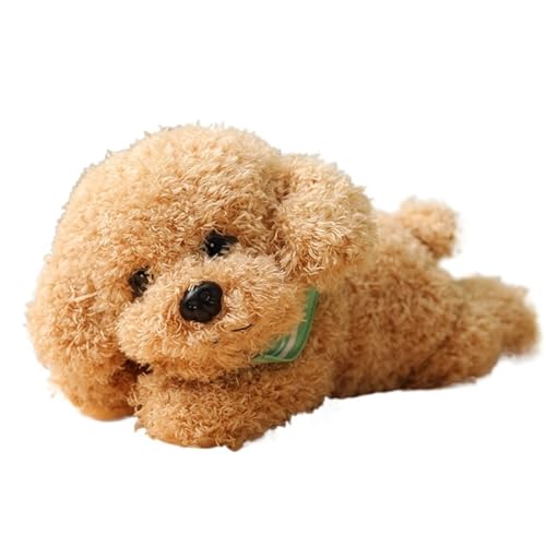 LCEDHZOC Niedlicher Teddy Hund Kuscheltier, 38CM Schönes Plüsch Weicher Welpe Plüschtier Geschenk for Kinder Jungen Mädchen Heimdekoration(Beige) von LCEDHZOC