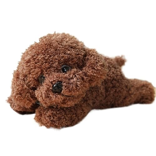 LCEDHZOC Niedlicher Teddy Hund Kuscheltier, 38CM Schönes Plüsch Weicher Welpe Plüschtier Geschenk for Kinder Jungen Mädchen Heimdekoration(Brown) von LCEDHZOC
