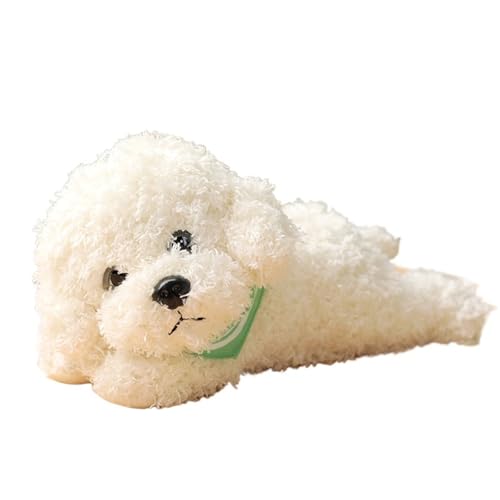LCEDHZOC Niedlicher Teddy Hund Kuscheltier, 38CM Schönes Plüsch Weicher Welpe Plüschtier Geschenk for Kinder Jungen Mädchen Heimdekoration(White) von LCEDHZOC