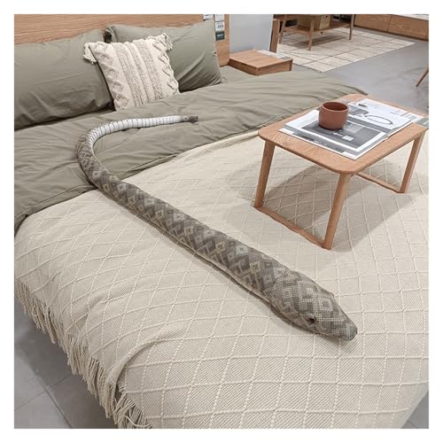 LCEDHZOC Python Kuscheltier, Süßes Plüsch Weiches Python Plüsch Kissen Geschenk for Kinder Jungen Mädchen Home Decor(Gray) von LCEDHZOC