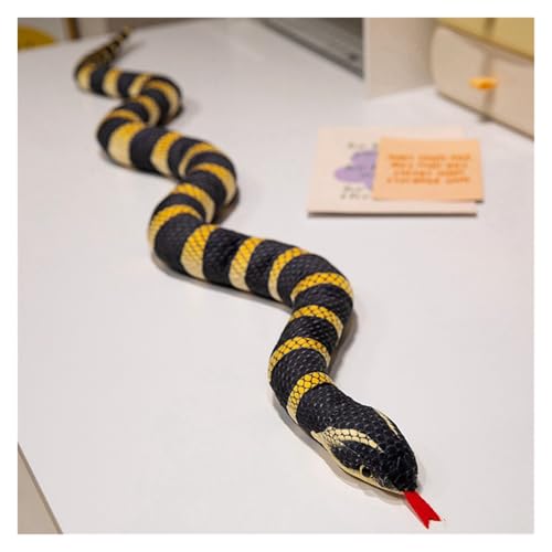LCEDHZOC Realistisches Schlangen Kuscheltiere, Süße Plüschtier Weiches Schlangen Plüsch Kissen Geschenk for Kinder Jungen Mädchen Heimdekoration(Black-A,150CM/59IN) von LCEDHZOC