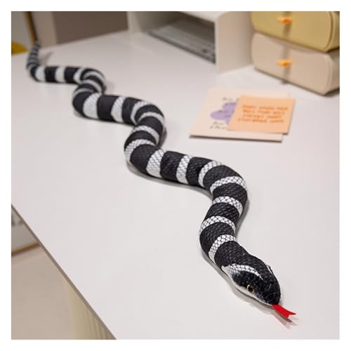 LCEDHZOC Realistisches Schlangen Kuscheltiere, Süße Plüschtier Weiches Schlangen Plüsch Kissen Geschenk for Kinder Jungen Mädchen Heimdekoration(Black-B,100CM/39.3IN) von LCEDHZOC