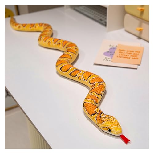 LCEDHZOC Realistisches Schlangen Kuscheltiere, Süße Plüschtier Weiches Schlangen Plüsch Kissen Geschenk for Kinder Jungen Mädchen Heimdekoration(Yellow,150CM/59IN) von LCEDHZOC