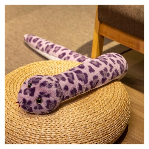 LCEDHZOC Schlangen Kuscheltier, 115CM Süßes Plüsch Molliges Schlangen Plüsch Kissen Geschenk for Kinder Jungen Mädchen Heimdekoration(Purple) von LCEDHZOC