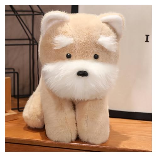LCEDHZOC Schnauzer Kuscheltier, Süßes Plüsch Chubby Schnauzer Plüsch Kissen Geschenk for Kinder Home Decor(Beige,35CM/13.7IN) von LCEDHZOC