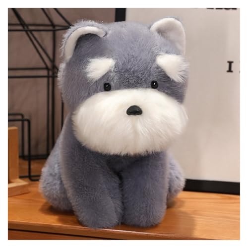 LCEDHZOC Schnauzer Kuscheltier, Süßes Plüsch Chubby Schnauzer Plüsch Kissen Geschenk for Kinder Home Decor(Gray,45CM/17.7IN) von LCEDHZOC
