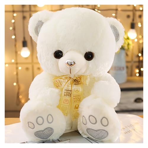LCEDHZOC Schöner Teddybär Kuscheltiere, Süße Plüsch Weicher Teddybär Plüschtier Geschenk for Kinder Jungen Mädchen Heimdekoration(White,50CM/19.6IN) von LCEDHZOC