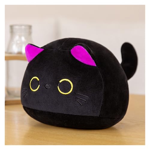 LCEDHZOC Schwarze Katze Kuscheltiere, Süße Plüsch Mollige Schwarze Katze Plüsch Kissen Geschenk for Kinder Jungen Mädchen Home Decor(Purple,55CM/21.6IN) von LCEDHZOC