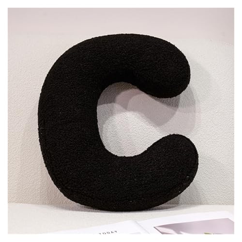 LCEDHZOC Schwarzes Buchstaben Plüsch Kissen, 40CM Kreatives Stofftier Weicher Buchstabe Plüschtier Englisches Alphabet A Bis Z for Die Inneneinrichtung(C) von LCEDHZOC