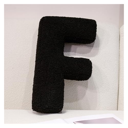 LCEDHZOC Schwarzes Buchstaben Plüsch Kissen, 40CM Kreatives Stofftier Weicher Buchstabe Plüschtier Englisches Alphabet A Bis Z for Die Inneneinrichtung(F) von LCEDHZOC