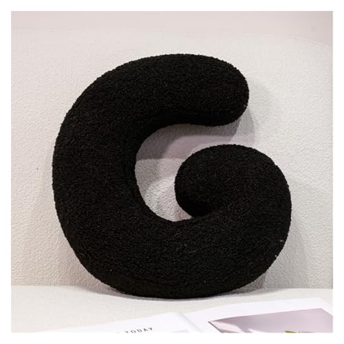 LCEDHZOC Schwarzes Buchstaben Plüsch Kissen, 40CM Kreatives Stofftier Weicher Buchstabe Plüschtier Englisches Alphabet A Bis Z for Die Inneneinrichtung(G) von LCEDHZOC