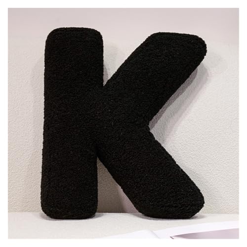LCEDHZOC Schwarzes Buchstaben Plüsch Kissen, 40CM Kreatives Stofftier Weicher Buchstabe Plüschtier Englisches Alphabet A Bis Z for Die Inneneinrichtung(K) von LCEDHZOC
