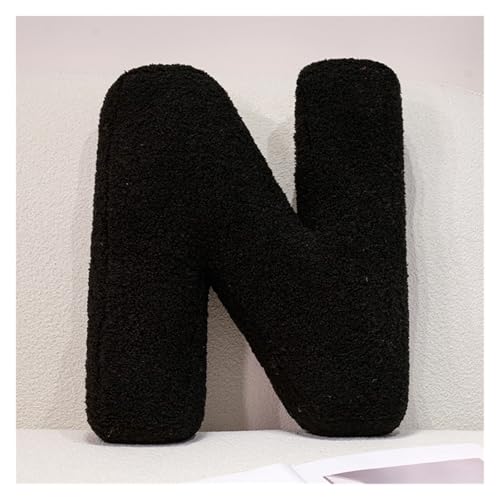 LCEDHZOC Schwarzes Buchstaben Plüsch Kissen, 40CM Kreatives Stofftier Weicher Buchstabe Plüschtier Englisches Alphabet A Bis Z for Die Inneneinrichtung(N) von LCEDHZOC