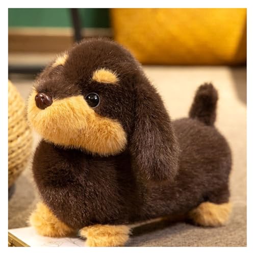 LCEDHZOC Simulation Dackel Hund Kuscheltiere, Süße Plüsch Weiche Dackel Hund Plüsch Kissen Geschenk for Kinder Jungen Mädchen Home Decor(45CM/17.7IN) von LCEDHZOC