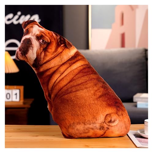 LCEDHZOC Simulation Hund Kuscheltiere, Schöne Plüsch Mollig Hund Plüsch Kissen Geschenk for Kinder Jungen Mädchen Home Decor(Bulldog,50CM/19.6IN) von LCEDHZOC
