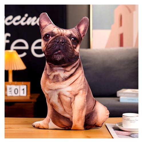 LCEDHZOC Simulation Hund Kuscheltiere, Schöne Plüsch Mollig Hund Plüsch Kissen Geschenk for Kinder Jungen Mädchen Home Decor(French Bulldog,50CM/19.6IN) von LCEDHZOC