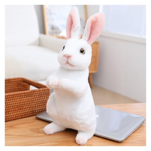 LCEDHZOC Simulation Kaninchen Kuscheltiere, 30CM Süße Plüsch Molliges Häschen Plüschtier Geschenk for Kinder Jungen Mädchen Heimdekoration(White) von LCEDHZOC